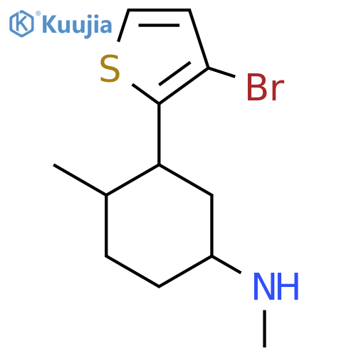 3-(3-bromothiophen-2-yl)-N,4-dimethylcyclohexan-1-amine structure