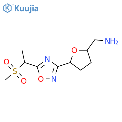 {5-[5-(1-Methanesulfonylethyl)-1,2,4-oxadiazol-3-yl]oxolan-2-yl}methanamine structure