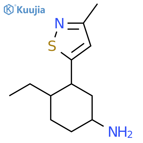 4-Ethyl-3-(3-methyl-1,2-thiazol-5-yl)cyclohexan-1-amine structure