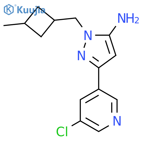 3-(5-chloropyridin-3-yl)-1-(3-methylcyclobutyl)methyl-1H-pyrazol-5-amine structure