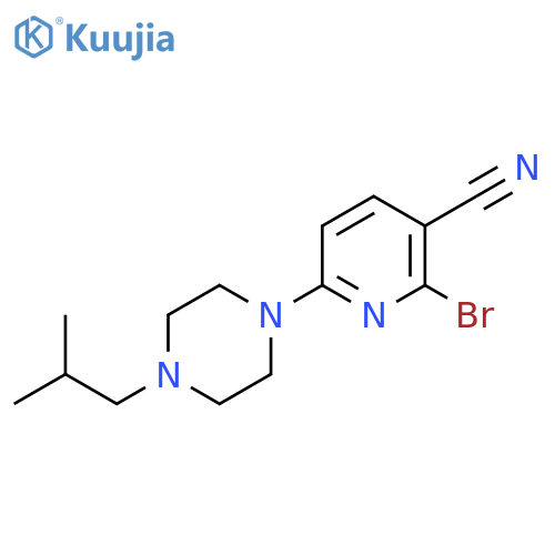 2-Bromo-6-[4-(2-methylpropyl)piperazin-1-yl]pyridine-3-carbonitrile structure