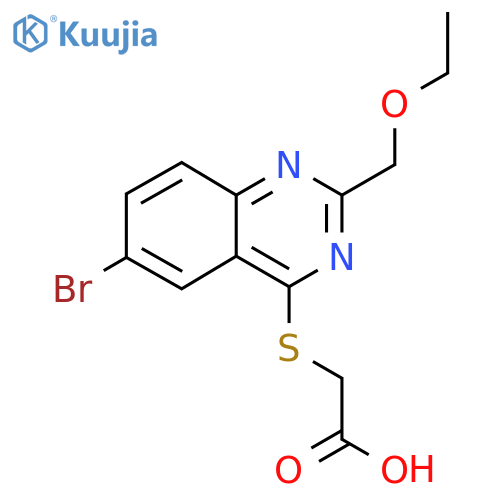 2-{[6-Bromo-2-(ethoxymethyl)quinazolin-4-yl]sulfanyl}acetic acid structure