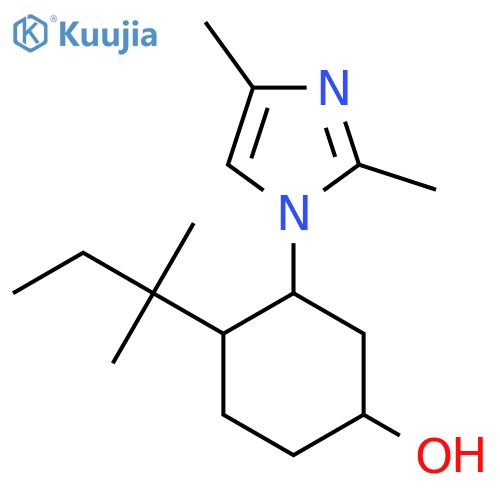3-(2,4-dimethyl-1H-imidazol-1-yl)-4-(2-methylbutan-2-yl)cyclohexan-1-ol structure