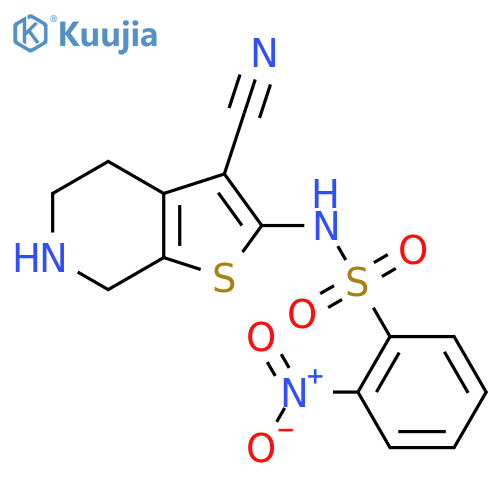 N-{3-cyano-4H,5H,6H,7H-thieno[2,3-c]pyridin-2-yl}-2-nitrobenzene-1-sulfonamide structure