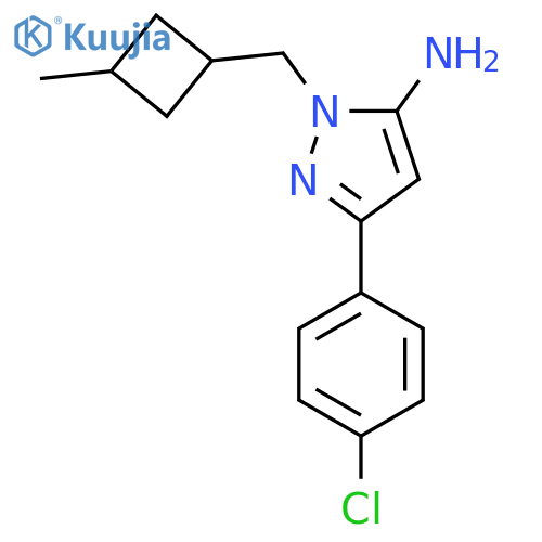 3-(4-chlorophenyl)-1-(3-methylcyclobutyl)methyl-1H-pyrazol-5-amine structure