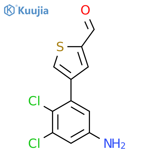 4-(5-amino-2,3-dichlorophenyl)thiophene-2-carbaldehyde structure