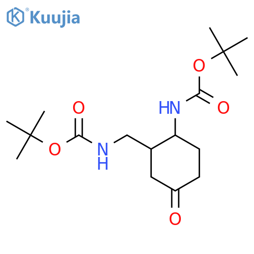 tert-butyl N-[2-({[(tert-butoxy)carbonyl]amino}methyl)-4-oxocyclohexyl]carbamate structure