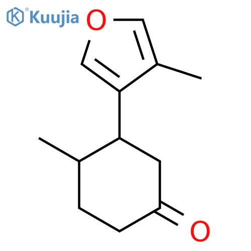 4-Methyl-3-(4-methylfuran-3-yl)cyclohexan-1-one structure