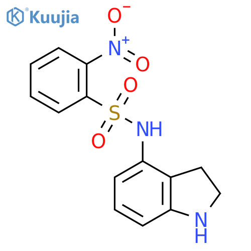 N-(2,3-dihydro-1H-indol-4-yl)-2-nitrobenzene-1-sulfonamide structure
