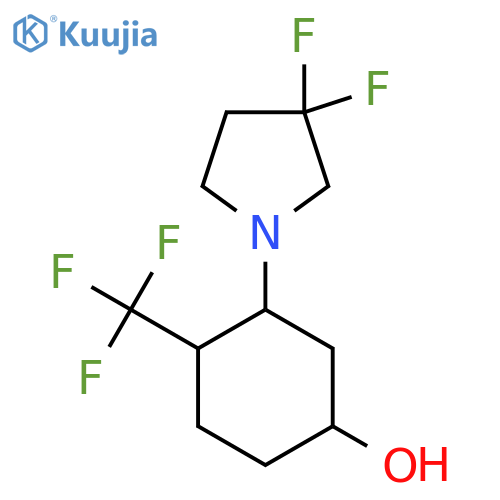 3-(3,3-Difluoropyrrolidin-1-yl)-4-(trifluoromethyl)cyclohexan-1-ol structure