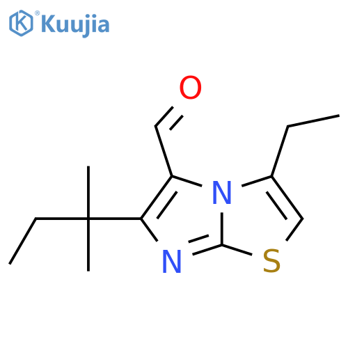 3-ethyl-6-(2-methylbutan-2-yl)imidazo2,1-b1,3thiazole-5-carbaldehyde structure