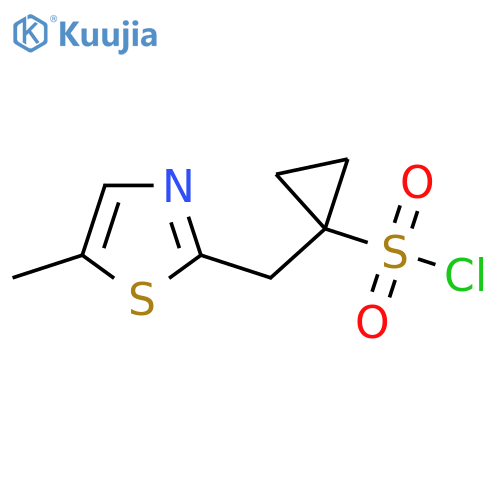 1-(5-methyl-1,3-thiazol-2-yl)methylcyclopropane-1-sulfonyl chloride structure