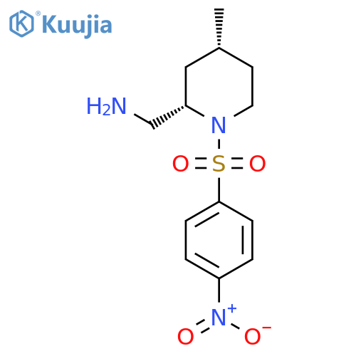 rac-1-[(2R,4S)-4-methyl-1-(4-nitrobenzenesulfonyl)piperidin-2-yl]methanamine structure