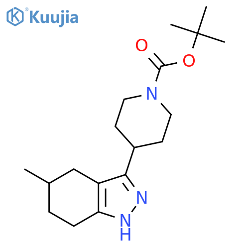 tert-butyl 4-(5-methyl-4,5,6,7-tetrahydro-1H-indazol-3-yl)piperidine-1-carboxylate structure