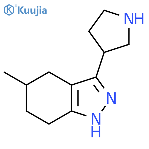 5-methyl-3-(pyrrolidin-3-yl)-4,5,6,7-tetrahydro-1H-indazole structure