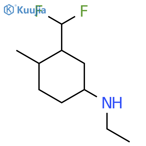 3-(difluoromethyl)-N-ethyl-4-methylcyclohexan-1-amine structure