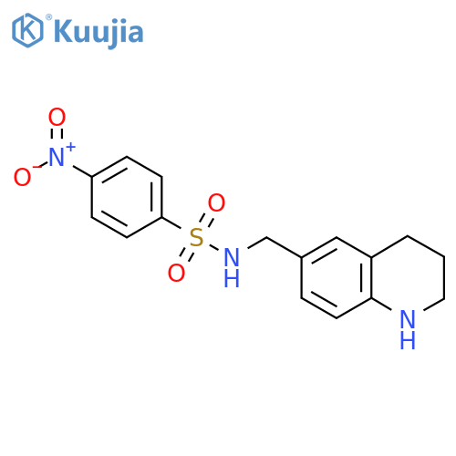 4-nitro-N-[(1,2,3,4-tetrahydroquinolin-6-yl)methyl]benzene-1-sulfonamide structure