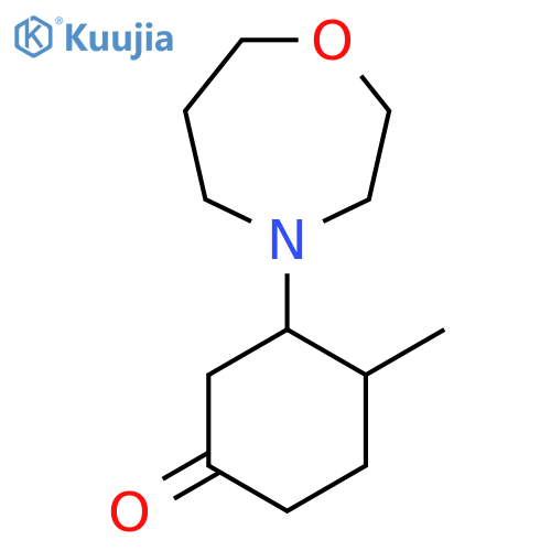4-Methyl-3-(1,4-oxazepan-4-yl)cyclohexan-1-one structure