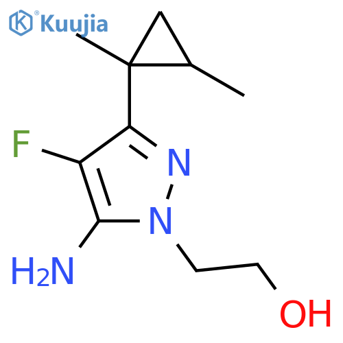 2-5-amino-3-(1,2-dimethylcyclopropyl)-4-fluoro-1H-pyrazol-1-ylethan-1-ol structure