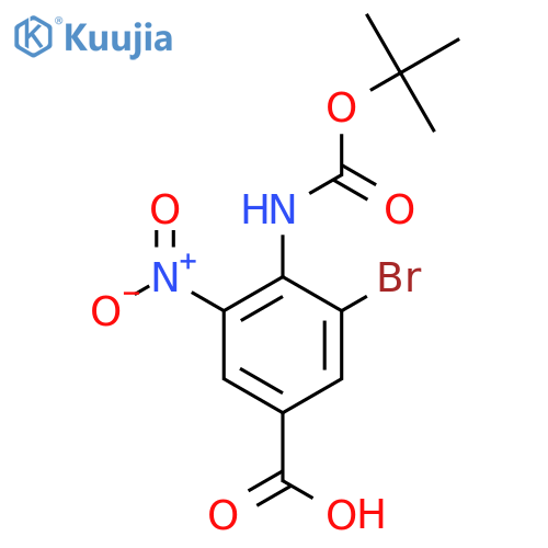 3-bromo-4-{(tert-butoxy)carbonylamino}-5-nitrobenzoic acid structure