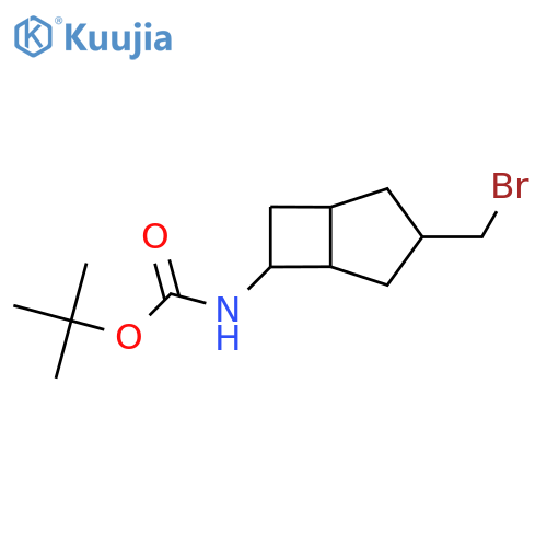 tert-butyl N-3-(bromomethyl)bicyclo3.2.0heptan-6-ylcarbamate structure