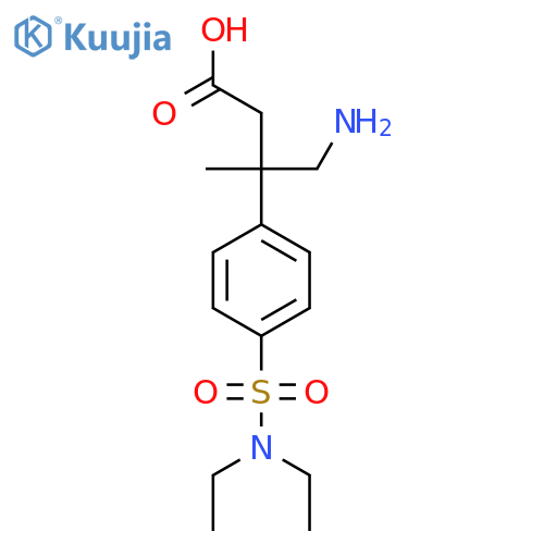 4-Amino-3-[4-(diethylsulfamoyl)phenyl]-3-methylbutanoic acid structure