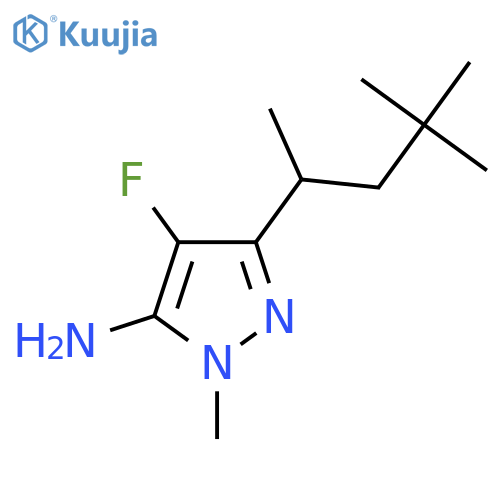 3-(4,4-dimethylpentan-2-yl)-4-fluoro-1-methyl-1H-pyrazol-5-amine structure