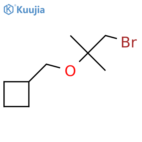 {(1-bromo-2-methylpropan-2-yl)oxymethyl}cyclobutane structure