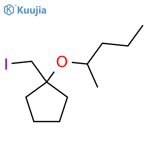 1-(iodomethyl)-1-(pentan-2-yloxy)cyclopentane structure