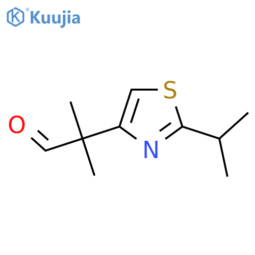 2-methyl-2-2-(propan-2-yl)-1,3-thiazol-4-ylpropanal structure