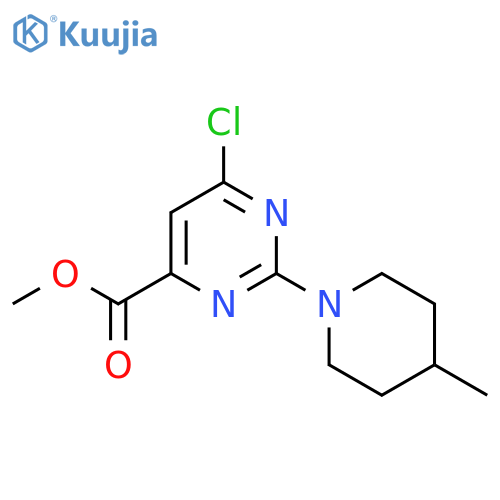 methyl 6-chloro-2-(4-methylpiperidin-1-yl)pyrimidine-4-carboxylate structure