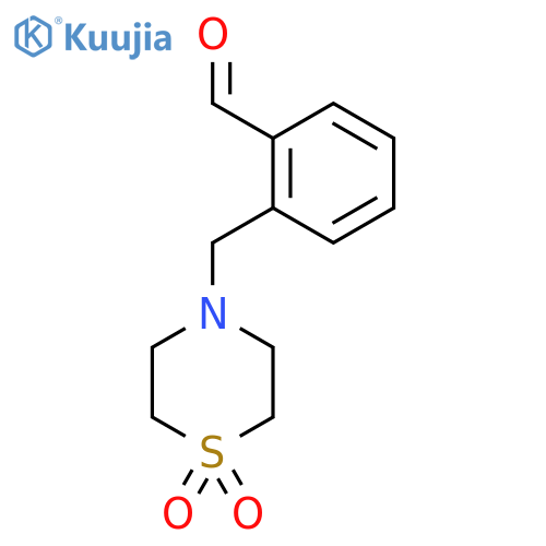 2-(1,1-dioxo-1lambda6-thiomorpholin-4-yl)methylbenzaldehyde structure