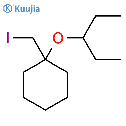 1-(iodomethyl)-1-(pentan-3-yloxy)cyclohexane structure