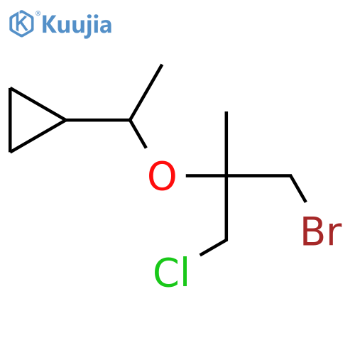 {1-(1-bromo-3-chloro-2-methylpropan-2-yl)oxyethyl}cyclopropane structure