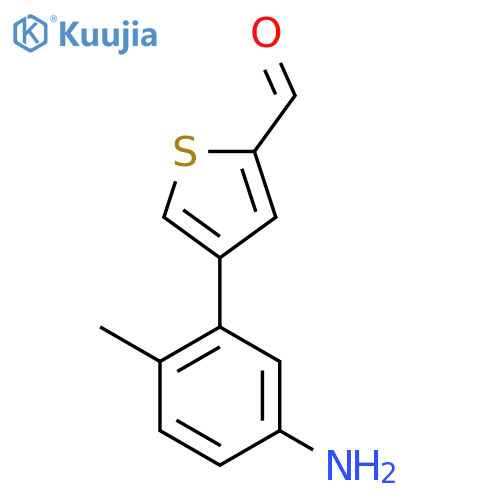 4-(5-amino-2-methylphenyl)thiophene-2-carbaldehyde structure