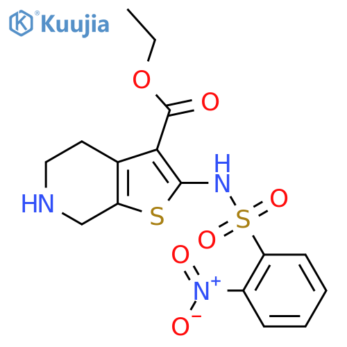 ethyl 2-(2-nitrobenzenesulfonamido)-4H,5H,6H,7H-thieno[2,3-c]pyridine-3-carboxylate structure