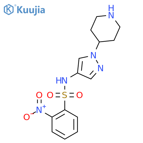 2-nitro-N-[1-(piperidin-4-yl)-1H-pyrazol-4-yl]benzene-1-sulfonamide structure