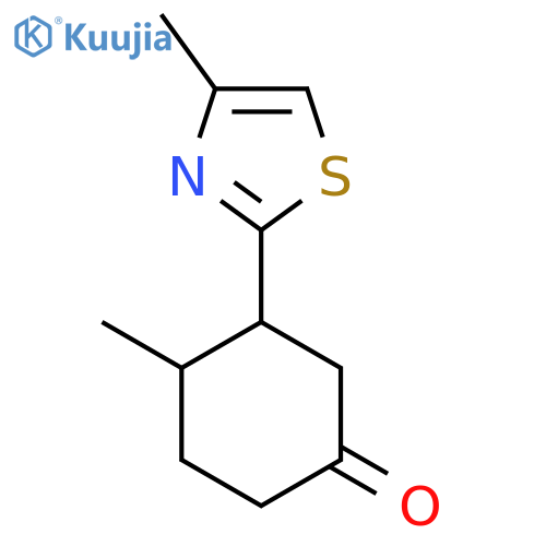 4-Methyl-3-(4-methyl-1,3-thiazol-2-yl)cyclohexan-1-one structure