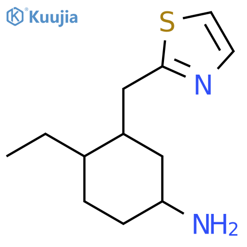 4-Ethyl-3-[(1,3-thiazol-2-yl)methyl]cyclohexan-1-amine structure