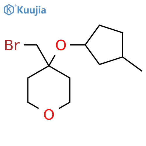 4-(bromomethyl)-4-(3-methylcyclopentyl)oxyoxane structure