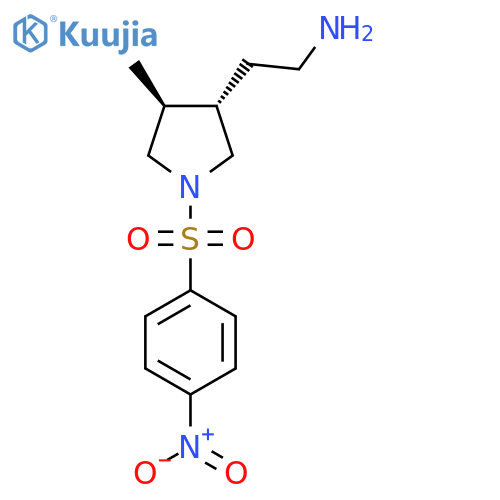 rac-2-[(3R,4R)-4-methyl-1-(4-nitrobenzenesulfonyl)pyrrolidin-3-yl]ethan-1-amine structure