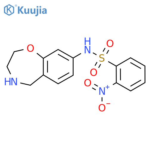 2-nitro-N-(2,3,4,5-tetrahydro-1,4-benzoxazepin-8-yl)benzene-1-sulfonamide structure