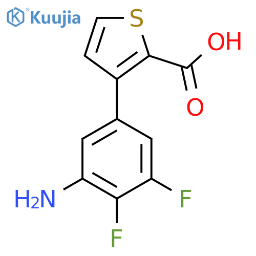 3-(3-amino-4,5-difluorophenyl)thiophene-2-carboxylic acid structure