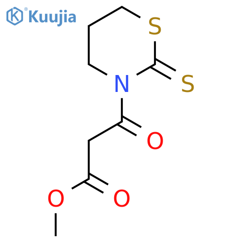 methyl 3-oxo-3-(2-sulfanylidene-1,3-thiazinan-3-yl)propanoate structure