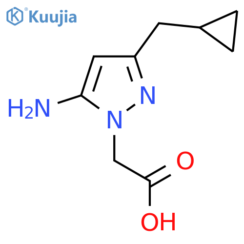 2-[5-amino-3-(cyclopropylmethyl)-1H-pyrazol-1-yl]acetic acid structure