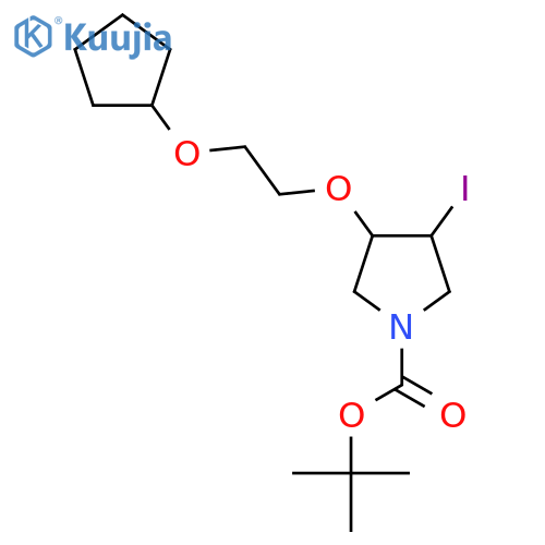 tert-butyl 3-2-(cyclopentyloxy)ethoxy-4-iodopyrrolidine-1-carboxylate structure