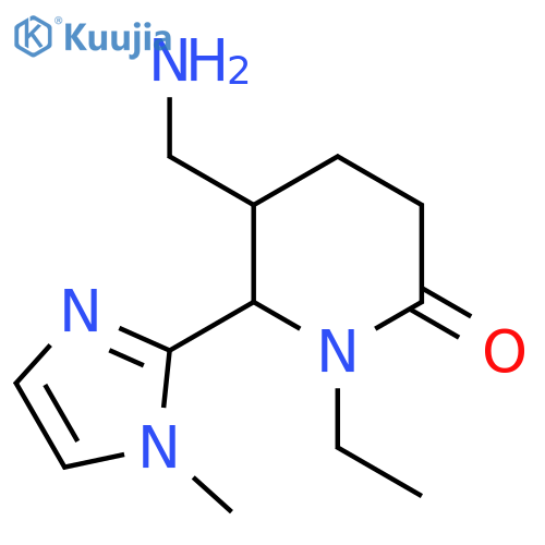 5-(aminomethyl)-1-ethyl-6-(1-methyl-1H-imidazol-2-yl)piperidin-2-one structure