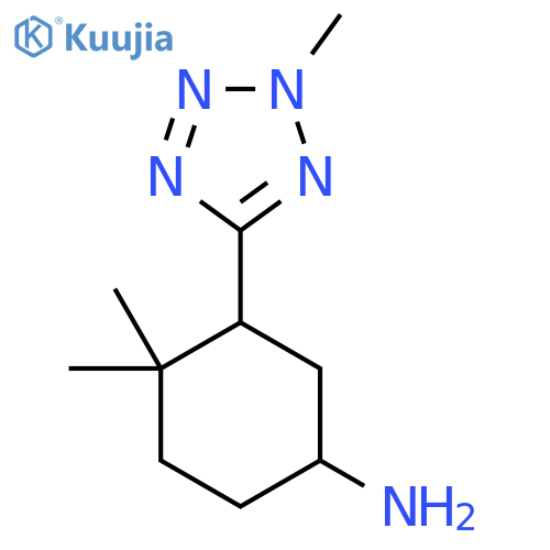 4,4-dimethyl-3-(2-methyl-2H-1,2,3,4-tetrazol-5-yl)cyclohexan-1-amine structure