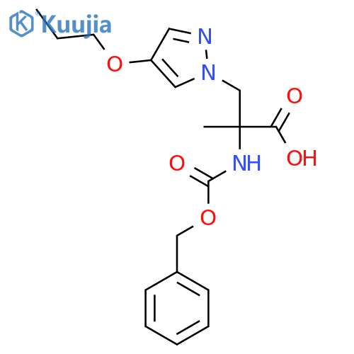 2-{(benzyloxy)carbonylamino}-2-methyl-3-(4-propoxy-1H-pyrazol-1-yl)propanoic acid structure