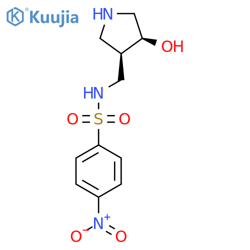 rac-N-{(3R,4S)-4-hydroxypyrrolidin-3-ylmethyl}-4-nitrobenzene-1-sulfonamide structure